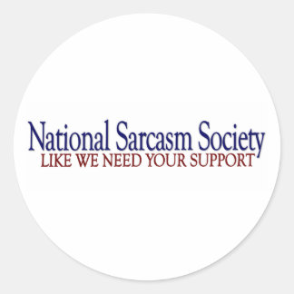 Adesivo Redondo Sociedade Nacional de Sarcasmo