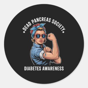 Adesivo Redondo Sociedade Pancreias morto Camisa Diabetes Awarene