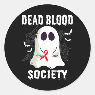 Adesivo Redondo Sociedade Sangue Fantasma Morto Conscientização do