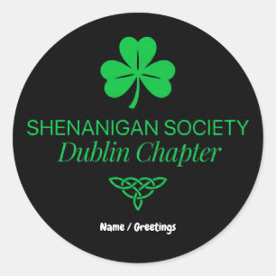 Adesivo Redondo Sociedade Shenanigan Capítulo Dublin Patrimônio Vi