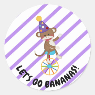 Adesivo Redondo Sock Monkey Juling Balls Pink Striker