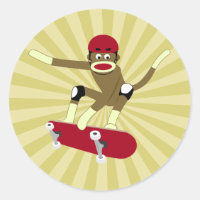 Sock Monkey Skateboarder