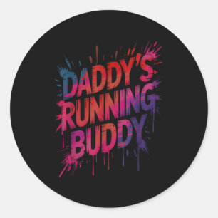 Adesivo Redondo Soco companheiro de corrida do papai meio maratona