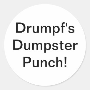 Adesivo Redondo Soco de Lixeira do Drumpf Hankamer Artjunkhaus Yu