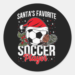 Adesivo Redondo Soco do Papai Noel Favorito do Futebol Natal Soc