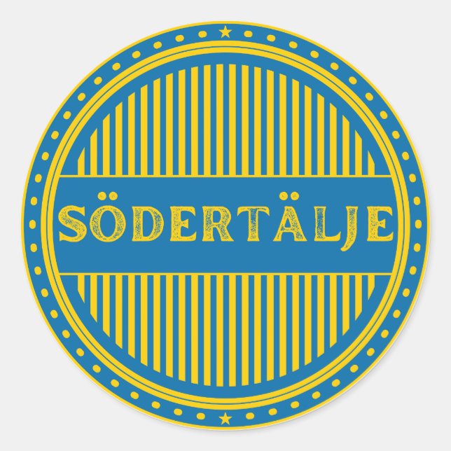 Adesivo Redondo Södertälje City Pride Emblem – Swedish Identity (Frente)