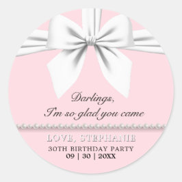 Adesivo Redondo Sofisticado Rosa Elegante Tiffany Aniversário Obri