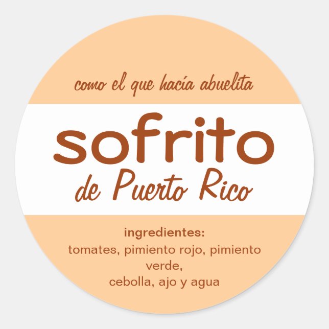 Adesivo Redondo Sofrito Porto Rico (Frente)