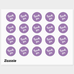 Adesivo Redondo Soft Muted Lavender Obrigado