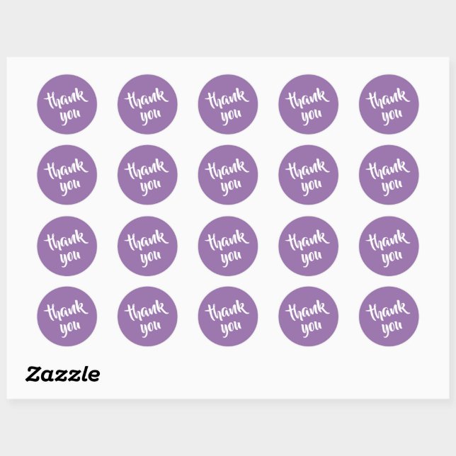 Adesivo Redondo Soft Muted Lavender Thank You  Round Sticker (Folha)