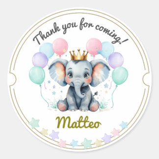 Adesivo Redondo Soft Pastel Elephant Thank You Stickers