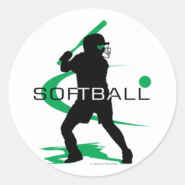 Adesivo Redondo Softball - Batedor (Frente)