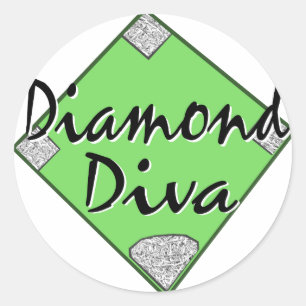 Adesivo Redondo Softball da diva do diamante