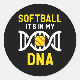 Adesivo Redondo Softball É Meu Dna Engraçado Softball Jogador Apan