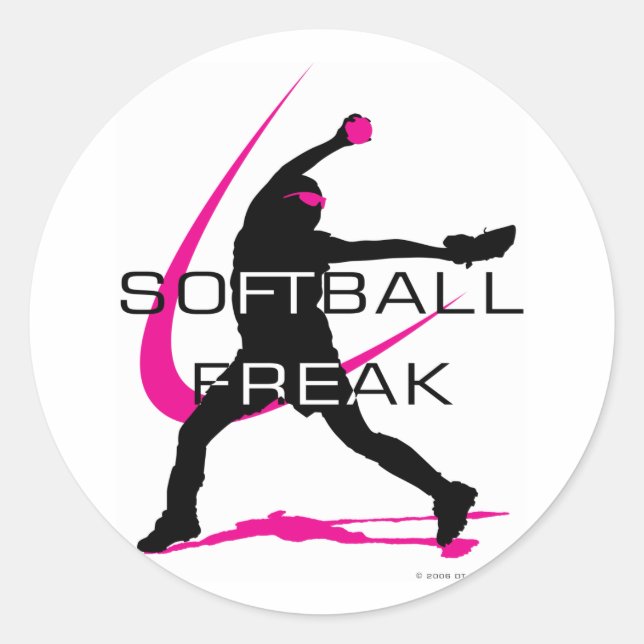 Adesivo Redondo Softball Freak - Lado do Pitcher (Frente)