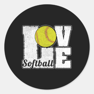 ADESIVO REDONDO SOFTBALL LOVE