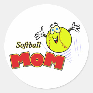 Adesivo Redondo Softball Mãe II