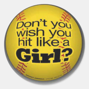 Adesivo Redondo softball-meninas