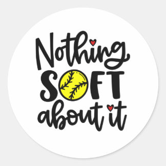 Adesivo Redondo Softball - Nada De Soft Sobre Os Padrões