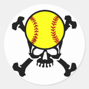 Adesivo Redondo Softball no crânio do cérebro