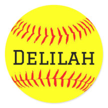 Softball Sticker com Personalização de Nomes