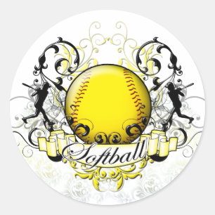 Adesivo Redondo Softball Tribal