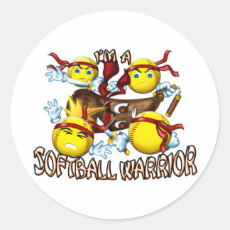Adesivo Redondo Softball Warrior