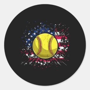 Adesivo Redondo Softll 4 De Julho Homens EUA Bandeira Americana Vi