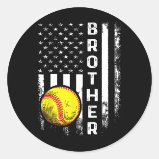 Adesivo Redondo Softll Brother American Flag Vintage Christmas Xma