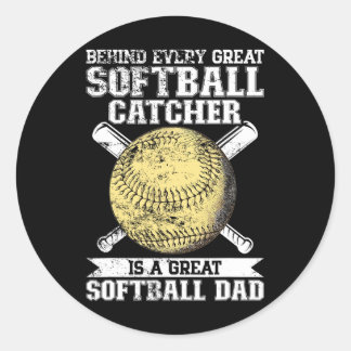 Adesivo Redondo Softll Catcher Dad Pitcher Fastpitch Coach Fathers