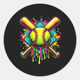 Adesivo Redondo Softll Girl Ice Cream Softll Drip 