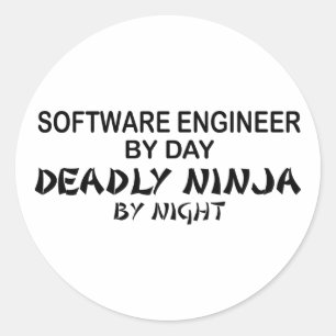 Adesivo Redondo Software Engineer Ninja mortal