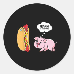 Adesivo Redondo Sóis Fora Pães de Cachorro-Quente Fora Camiseta Di