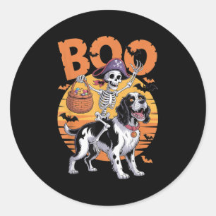 Adesivo Redondo Soky Springer Costume Inglês Springer Spaniel Hal