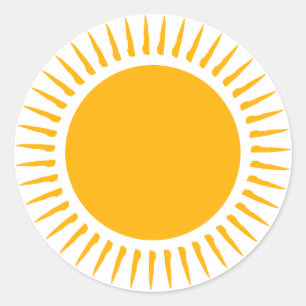 Adesivo Redondo Sol amarelo bonito, alegre diversão