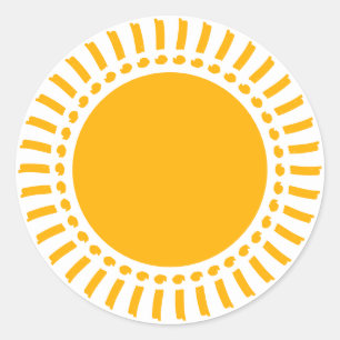 Adesivo Redondo Sol amarelo bonito trava vazio moderno e feliz