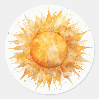 Adesivo Redondo Sol Amarelo Vibrante