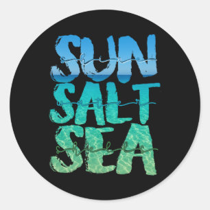Adesivo Redondo Sol Areia Mar Sal Praia Cruzeiro Navio Verão Féria