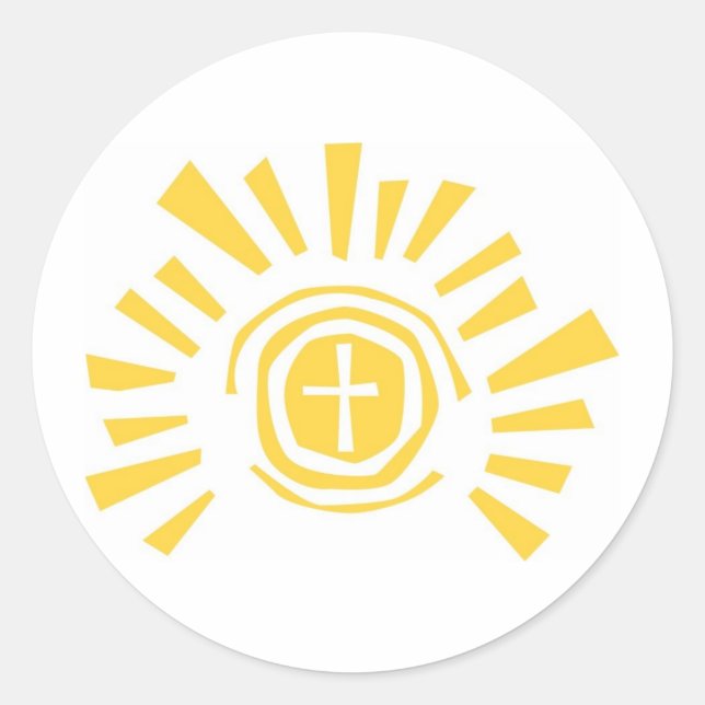 Adesivo Redondo Sol brilhante com Corte Cruzado (Frente)