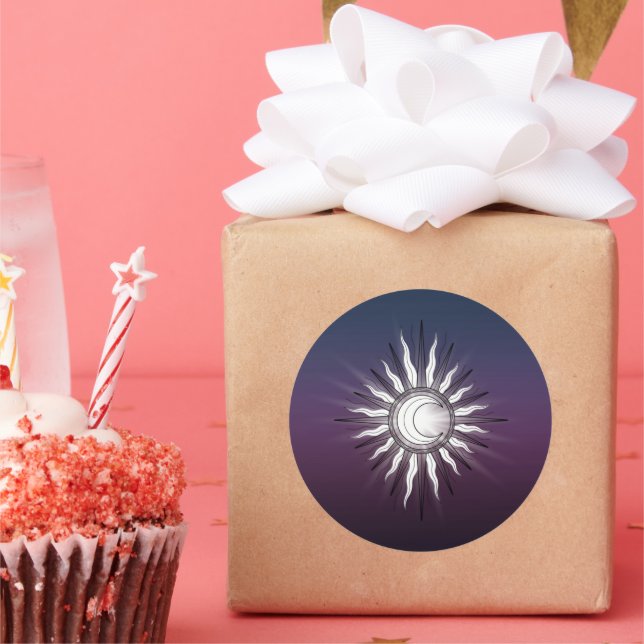 Adesivo Redondo Sol Celestial E Lua (Festa)