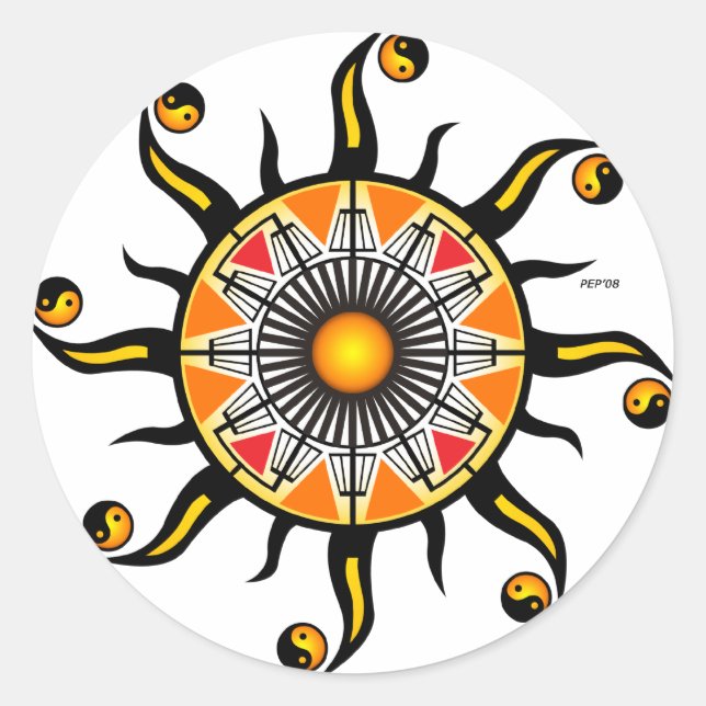 Adesivo Redondo Sol de Uma Cesta (Frente)