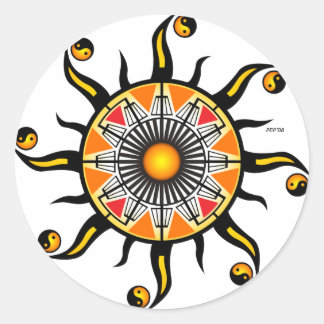 Adesivo Redondo Sol de Uma Cesta