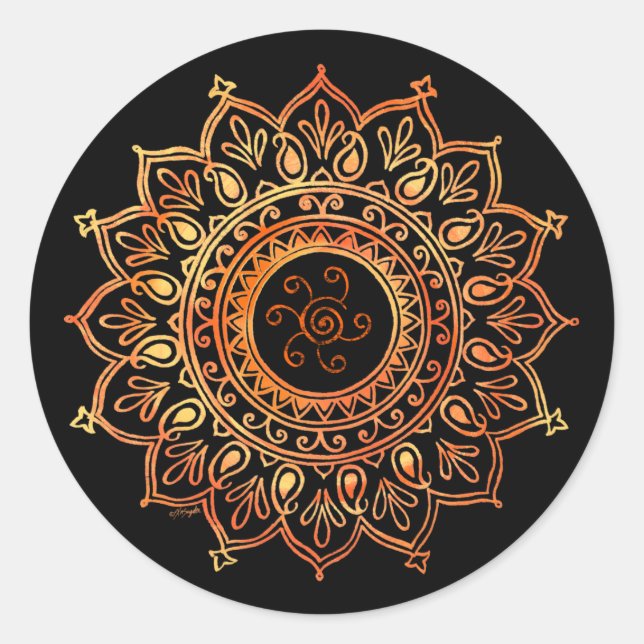 Adesivo Redondo Sol Decorativo Indiano (Frente)