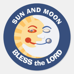 Adesivo Redondo Sol e Lua abençoam o Senhor