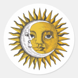Adesivo Redondo Sol e Lua Celestial