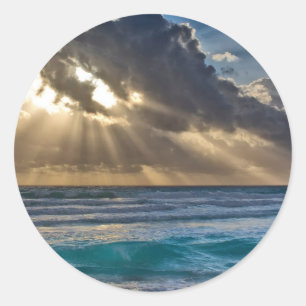 Adesivo Redondo Sol e Nuvens