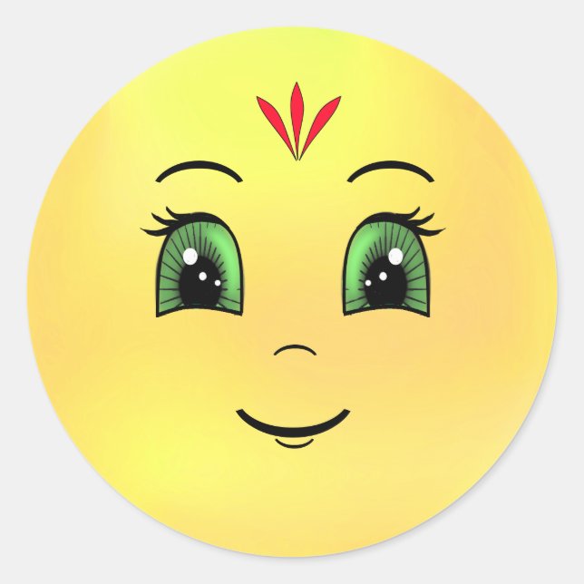 Adesivo Redondo Sol feliz moderno (Frente)