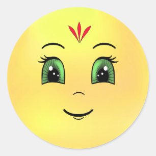 Adesivo Redondo Sol feliz moderno