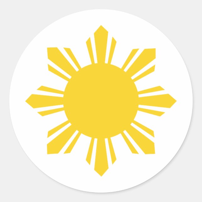 Adesivo Redondo Sol filipino, Pinoy Sun, Filipino Sun (Frente)