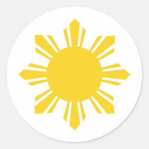 Adesivo Redondo Sol filipino, Pinoy Sun, Filipino Sun